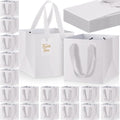Windyun 50 Pcs Mini Paper Gift Bags with Handle 6 x 6 x 6'' Square Small Favor Bag with DIY Thank You Tag for Christmas Birthday Wedding Bridal Shower Bridesmaid Graduation Party (White) by Windyun