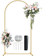 7.2FT Metal Arch Backdrop Stand Gold Wedding Balloon Frame Pergola Arbor by Nisoger