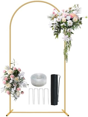 7.2FT Metal Arch Backdrop Stand Gold Wedding Balloon Frame Pergola Arbor by Nisoger
