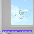 Custom Name & Initial Elephant Stars and Clouds - Prime Series - Baby Girl - Nursery Wall Decal for Baby Room Decorations - Mural Wall Decal Sticker for Home Children's Bedroom (Wide 44"x24" Height) - Image 5