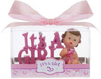 Keepsake Figurine 12 pcs Baby Girl Pacifier with Rhinestones Word | Awesome Decorations or Party Favors | for Pregnancy Announcements, Gender Reveals, Birthday and Special Celebrations by MEGA+FAVORS