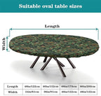 A Winter's Day Fabric Collection - Winter Chickadees Dark Teal Print Oval Table Cloth Wipeable Spillproof Elastic for Dining Table Buffet Parties and Camping Fits for 48" x 68" Oval Table - Image 4