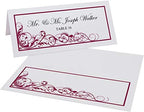 Scribble Vintage Swirl Place Cards, Burgundy, Set of 150, Pre-cut and Score - Image 2
