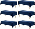 WIGENIUS 6 Pack Blue Table Cloth Rectangle 60X102 Inch Tablecloth Fit 6FT by WIGENIUS