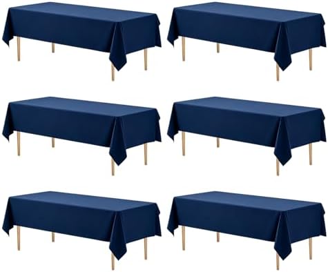 WIGENIUS 6 Pack Blue Table Cloth Rectangle 60X102 Inch Tablecloth Fit 6FT by WIGENIUS