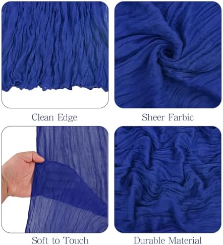 Showgeous 16 Pack Royal Blue Cheesecloth Table Runner 17 x 108 Inch - Image 4