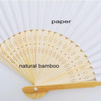 Personalized Wedding Handheld Folding Fans (200Pcs)- Engraved DIY White Paper Fan for Wedding, Custom Bamboos and Paper Fans Party Favor Dancing Props Bridal Shower Gifts (with Bags) - Image 2