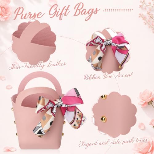 Kacctyen 30pcs Samll Purse Gift Bags PU Leather Purse Party Favors, Pink - Image 4
