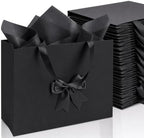 Catlovecorn 20 Pack Large Black Gift Bags, 16.5 x 5.5 x 12.6 In by Catlovecorn