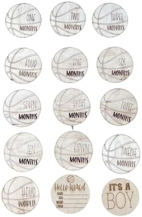 Wooden Monthly Milestone Cards – Set for Baby Photos – Newborn Milestone Discs – Engraved Wooden Baby Age Markers for Monthly Growth Photos – Perfect Baby Shower Gift by AVTRBoutique