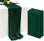 12Pack Emerald Green Cheesecloth Table Runner 20x120inch Gauze Runners by Seveups
