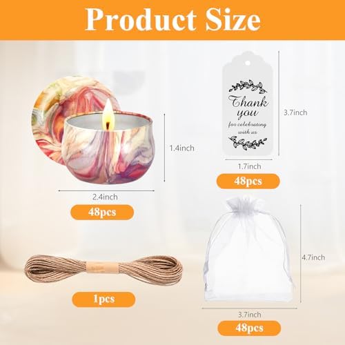 48PCS Scented Candles Gift Set Long Lasting Soy Wax Aromatherapy Candles for Home Wedding Baby Shower Bridal Party Favors Christmas Birthday Gifts for Women (Colorful) - Image 2