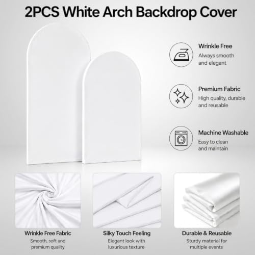 6FT,7.2FT Arch Backdrop Stand and Cover Set (White) - Image 4