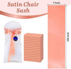 MDS® Pack of 100 Satin Chair Sashes for Wedding & Events – Peach - Image 3