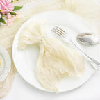 Beige 60 Pack Cheesecloth Napkins Washable 21x21 Inches Beige Cloth Napkins Set of 60 Dinner Table Napkins for Wedding Summer Bridal Baby Shower Rustic Boho Cotton Gauze Party Table Decor - Image 2