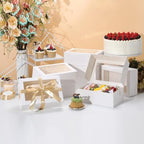 COTOPHER 30Pcs Cookie Boxes with Ribbons, 9x6x3 Inch White Bakery Boxes - Image 4