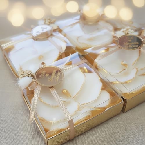 Giftsupstore Wedding Favors Guests Bulk- 150 Set Elegant Silver Design Orchid Candle -Custom Bridal Shower Gifts, Baby Shower & Personalized Bachelorette Party Candle Favor – Decorative Floral Candles - Image 4