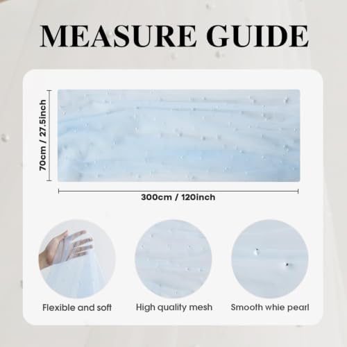 Artoid Mode 10-Pack Pearl Blue Gauze Table Runner 10FT Home Decor - Image 6