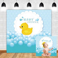 Leyiyi Baby Shower Backdrop 10x10ft Yellow Cute Bath Duck Rubber Duck Background Bubble Bath Water Drops Room Interior Decor Birth Celebration Wallpaper Duckling Swimming Photo Portrait Vinyl Props by Leyiyi