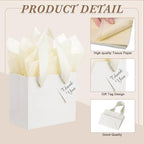 Qilery Halloween 50 Pcs Small White Gift Bags, Beige, 4.7 x 2.4 x 3.9'' - Image 3