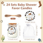 24Pcs Baby Shower Candle Cowboy Party Favors Lavender Scented Glass Jars Wax Candle Bulk with Thank You Cards Organza Bags for Guests Boy Girl Birthday Gender Reveal Gift Souvenirs (Cowboy, 24) - Image 2
