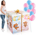 gisgfim 28 Inches Extra Large Gender Reveal Gift Box Kit Balloon Boho Bear by gisgfim