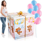 gisgfim 28 Inches Extra Large Gender Reveal Gift Box Kit Balloon Boho Bear by gisgfim