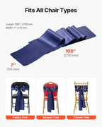 VEVOR Satin Chair Sashes Bows, Chair Ribbon Ties Back Sash, 7 x 108 inch, Wedding Reception Decoration, for Wedding Ceremony Baby Shower Party Events Banquet Cover Decoration (Navy Blue, 50pcs) - Image 6