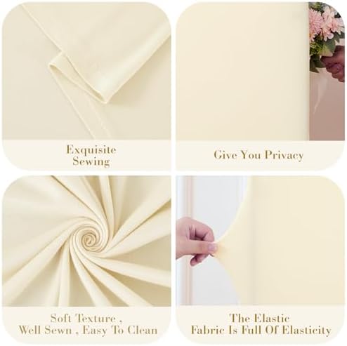 Beige Square Arch Backdrop Cover 8x8FT, Double-Sided Stretchy Spandex Fabric Fits Square Arch Backdrop Stand, Beige Background Backdrop for Wedding Baby Shower Birthday Party Decorations - Image 4