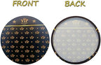 Laeacco 6.5x6.5FT Orange Baby Shower Round Backdrop Fabric Little Cutie Baby Shower Party Circle Background Gold Glitter Dots A Little Cutie is on the Way Gender Reveal Party Decor Photo Studio - Image 5