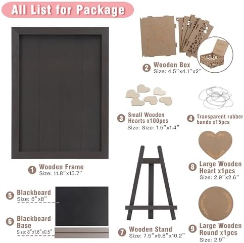 SELEAD Solid Wood Wedding Guest Book Alternative, Drop Top Words Sign Board - Image 3