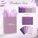Kolldenn 50 Set Gradient Purple Small Welcome Gift Bags Bulk & Tissue Paper - Image 2