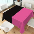 70x70inches Hot Pink and Black Tablecloth Patchwork Square Table Cloth Waterproof and Stain Resistant Fabric Table Cover for Dinner Graduation Wedding Birthday Party Decorations by TTQYFNM