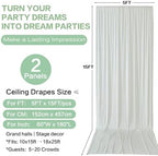 10ft×15ft Ivory Backdrop Curtain for Wedding Parties - Image 6