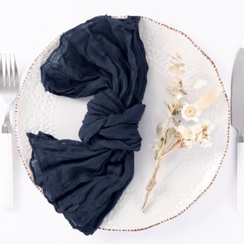 DeZerlor Navy Blue Washable Cheesecloth Napkins Set of 50 for Party - Image 4