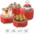 4 Pack Buffet Risers Food Risers for Buffet Table Acrylic Risers Display Stands Tall Cake Stands Cylinder Stands for Party Pedestal Cake Stand Dessert Table Display Set Cupcake Stands Cupcake Display (red, 4) by Unknown
