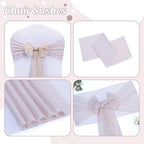 MDS Pack of 75 Chiffon Chair Sashes for Wedding & Event Décor - Nude - Image 5