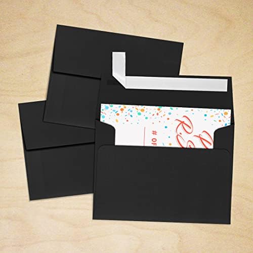 LUXPaper A2 Invitation Envelopes | Peel & Press | 4 3/8" x 5 3/4" | Black Linen | 80lb. Text | 250 Qty - Image 7
