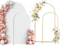 Metal Arch Backdrop Stand Set of 2 With White Cover (7.2FT+6FT) by yumiaohe