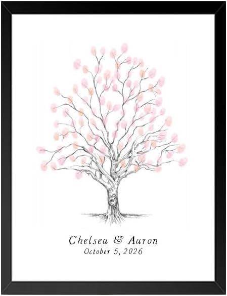 Guestbook Tree Thumbprint Twisted Oak Tree for a Wedding Guest Book Alternative, Weddings by Magic+Wand+Ink