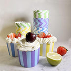 100pcs Random Colorful Premium Greaseproof Cupcake Paper Liners No Muffin Pan Needed Cupcakes Papers (Pack of 3) - Image 4