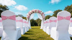 Pack of 50 Spandex Pink Chair Sashes for Wedding Elastic Chair Bows Sashes Bands Buckles Fitting Birthday Party Anniversary Events Ceremony Bridal Baby Shower Decorations - Image 5