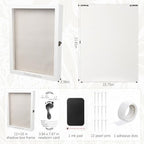 Jetec 12 x 16 Baby Shower Shadow Box Keepsake Frame, White - Image 2