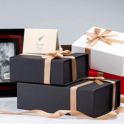 5 Pack 13.5x10x4" Black Magnetic Gift Boxes Bulk with Ribbon&Cards&Filler - Image 6