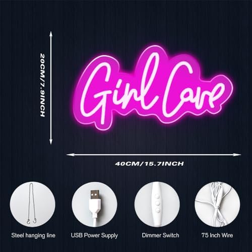 Girl Cave Neon Sign Pink Decor for Girls 15.7×7.9 inches Girl Cave Led Light for Bedroom Home Decor Wall Decor LED Neon Signs for Girls Party Gamer Room Beauty Room Nail Studio to Art Decoration - Image 3