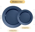 Goodluck 200PCS Navy Blue Plastic Plates, Disposable Blue Plates - Image 2