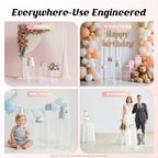 3PCS Clear Cylinder Pedestal Stands for Party Round Pedestal Display Plinth Pillars PVC Dessert Table Display for Wedding Birthday Party Art Decor(3PCS-Cylinder-2) - Image 5