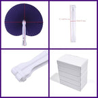 Bestage 20 Pieces Purple Round Paper Fans - Image 2