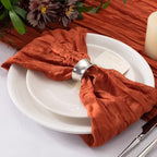 Burnt Orange Cheesecloth Napkins Terracotta Cloth Napkins,Set of 50 - Image 3