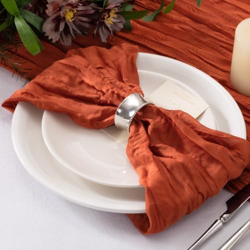 Burnt Orange Cheesecloth Napkins Terracotta Cloth Napkins,Set of 50 - Image 3